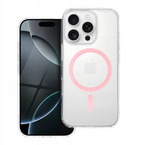Drop Glue Colorful Ring Mag Cover συμβατό με MagSafe ταιριάζει στο IPHONE 16 ροζ