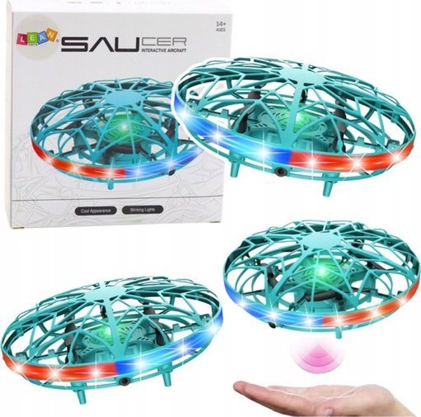 Dron UFO Ελεγχόμενο με Χέρι RC LED Φώτα Τιρκουάζ
