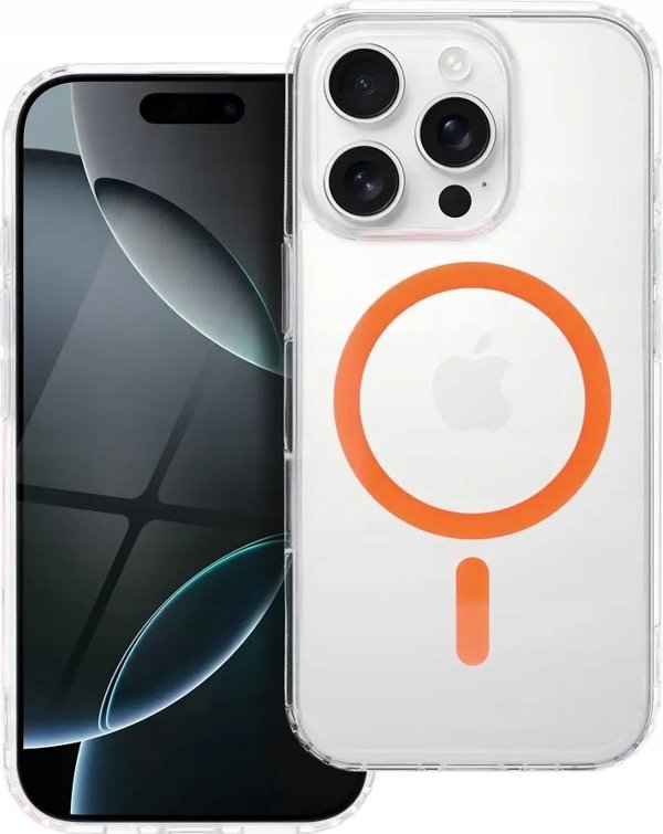 Drop Glue Colorful Ring Mag Cover συμβατό με MagSafe ταιριάζει στο IPHONE 16 PRO MAX πορτοκαλί
