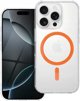 Drop Glue Colorful Ring Mag Cover συμβατό με MagSafe ταιριάζει στο IPHONE 16 PRO MAX πορτοκαλί