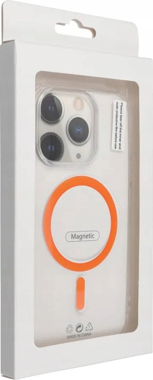 Drop Glue Colorful Ring Mag Cover συμβατό με MagSafe ταιριάζει στο IPHONE 16 PRO MAX πορτοκαλί