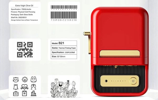 Niimbot B21S Portable Label Printer Red (B21S RED) (NIIB21SRD)