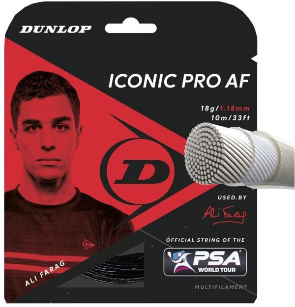 Dunlop Squash strings DUNLOP ICONIC PRO AF 18G BLACK 10M SET