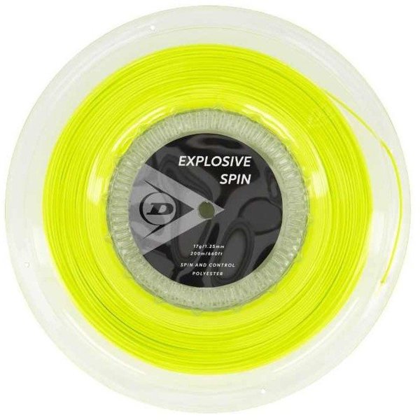 Χορδές Dunlop για ρακέτα τένις DUNLOP EXPLOSIVE SPIN 1.30mm 200m PE μονοϊνές εξαγωνικές κίτρινες