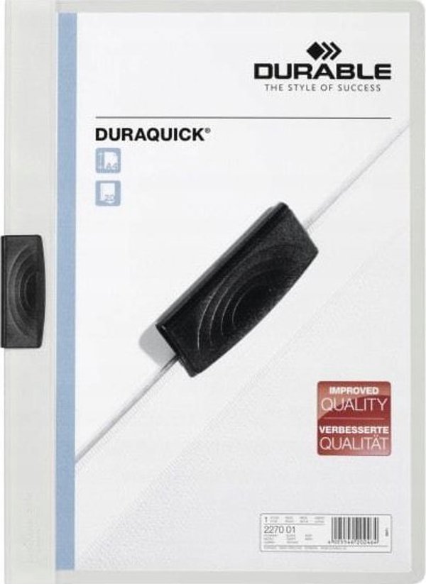 Ανθεκτικό DURABLE Klemm-Mappe Duraquick 1-20 Blatt Weiß