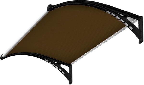 Durų stogelis 100x150 cm, tamsintas rudai, su LED apšvietimu