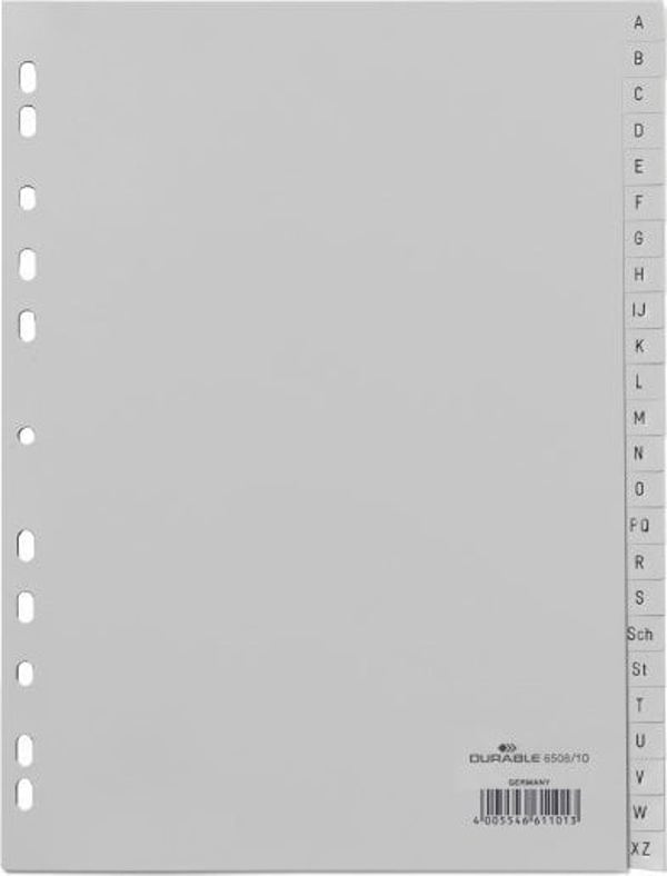 Durable DURABLE Αριθμητικό Μητρώο A4 gepr Taben 1-52 PP volldeck. γκρι