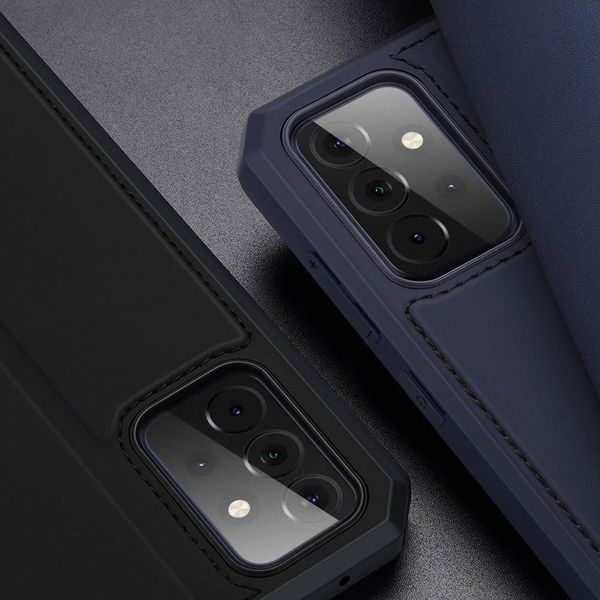 Dux Ducis Skin X Θήκη με Καπάκι για Samsung Galaxy A72 4G, Οικολογικό Δέρμα, με Θήκη για Κάρτες & Stand, Μπλε