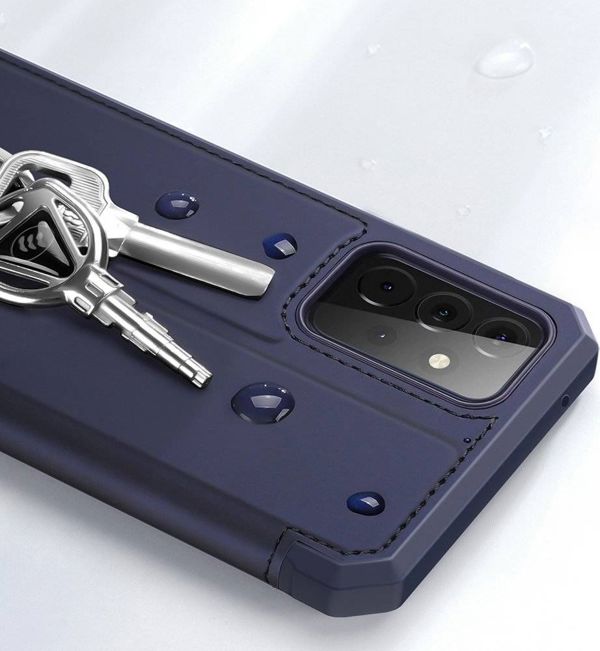 Dux Ducis Skin X Θήκη με Καπάκι για Samsung Galaxy A72 4G, Οικολογικό Δέρμα, με Θήκη για Κάρτες & Stand, Μπλε