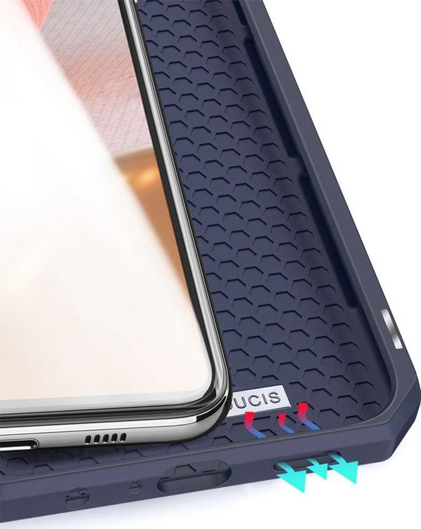 Dux Ducis Skin X Θήκη με Καπάκι για Samsung Galaxy A72 4G, Οικολογικό Δέρμα, με Θήκη για Κάρτες & Stand, Μπλε