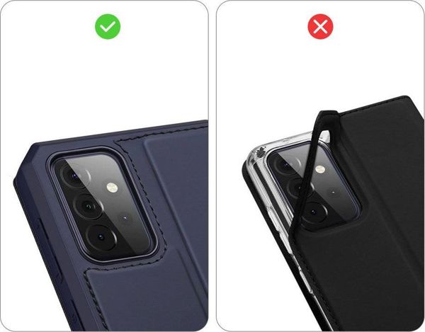 Dux Ducis Skin X Θήκη με Καπάκι για Samsung Galaxy A72 4G, Οικολογικό Δέρμα, με Θήκη για Κάρτες & Stand, Μπλε