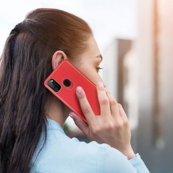 Dux Ducis Dux Ducis Yolo κομψή θήκη από οικολογικό δέρμα Samsung Galaxy M30s κόκκινο