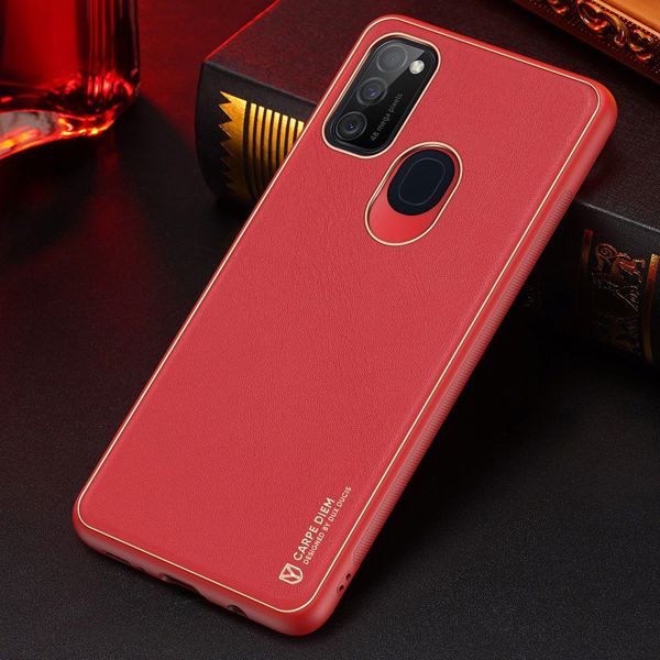 Dux Ducis Dux Ducis Yolo κομψή θήκη από οικολογικό δέρμα Samsung Galaxy M30s κόκκινο