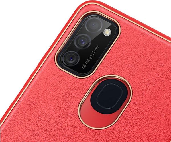 Dux Ducis Dux Ducis Yolo κομψή θήκη από οικολογικό δέρμα Samsung Galaxy M30s κόκκινο