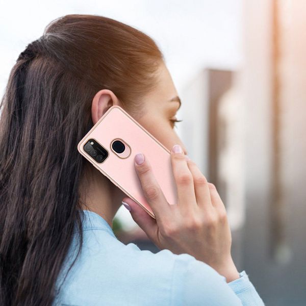Dux Ducis Dux Ducis Yolo κομψή θήκη από οικολογικό δέρμα Samsung Galaxy M30s ροζ