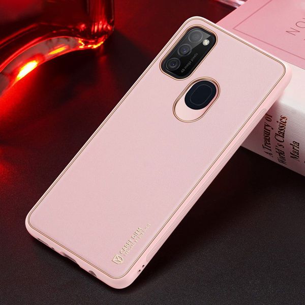 Dux Ducis Dux Ducis Yolo κομψή θήκη από οικολογικό δέρμα Samsung Galaxy M30s ροζ