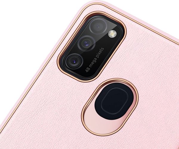 Dux Ducis Dux Ducis Yolo κομψή θήκη από οικολογικό δέρμα Samsung Galaxy M30s ροζ