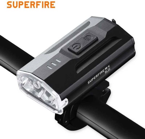 Φακός ποδηλάτου BL22, 450lm, 3W, επαναφορτιζόμενος USB, 1800mAh, IP54