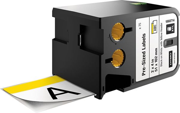 DYMO Ετικέτες DYMO XTL 70 τεμ. (51 mm x 102 mm), μαύρο σε λευκό /κίτρινη κεφαλίδα, 1868714