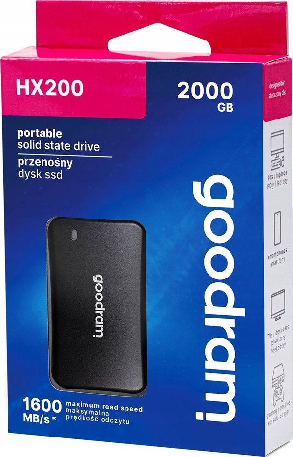 Εξωτερικός δίσκος SSD GoodRam HX200 2TB Μαύρος (SSDPR-HX200-2K0)