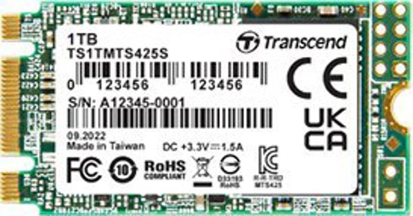 Transcend SSD 425S 1TB M.2 2242 SATA III, Ταχύτητα Εγγραφής 500 MB/s, TS1TMTS425S
