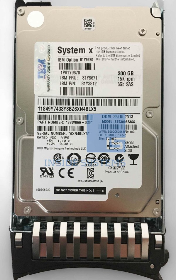 Dysk serwerowy Lenovo 300GB 2.5'' SAS-2 (6Gb/s)  (81Y9671)