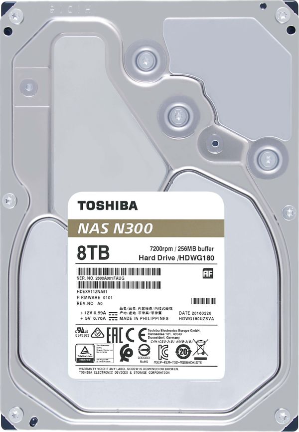 Σκληρός δίσκος Toshiba N300 (bulk) 8TB 3.5'' SATA III (6 Gb/s) (HDWG480UZSVA)