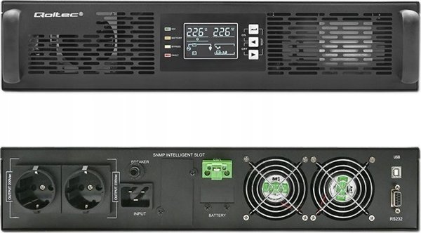 Dysan Μονάδα Αδιάλειπτης Παροχής Ρεύματος UPS Qoltec για RACK | 3kVA | 3000W | Συντελεστής Ισχύος 1.0 | LCD | On-line