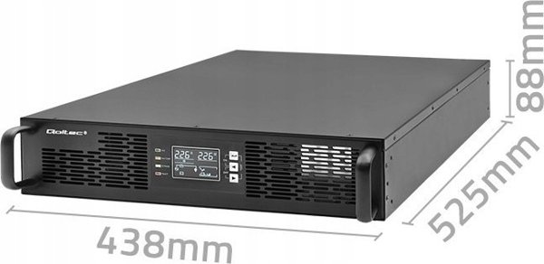 Dysan Μονάδα Αδιάλειπτης Παροχής Ρεύματος UPS Qoltec για RACK | 3kVA | 3000W | Συντελεστής Ισχύος 1.0 | LCD | On-line