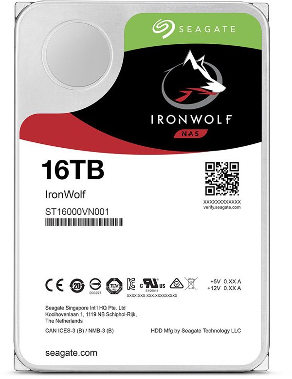 Dysk serwerowy Seagate IronWolf 16TB 3.5'' SATA III (6 Gb/s)  (ST16000VN001)