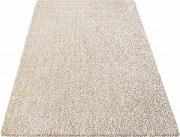Χαλί Shaggy κοντό τρίχωμα μοντέρνο κρεμ 160x220 cm