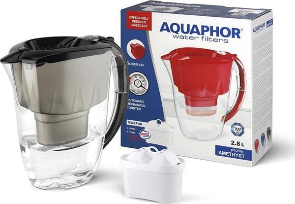 Κανάτα φίλτρου Aquaphor Amethyst μαύρη + 1x ανταλλακτικό B25 Maxfor plus