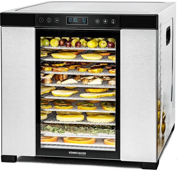 Dörrautomat DA 1050(edelstahl/schwarz, 1.100 Watt, Dörrfläche 39,4cm x 38cm pro Ebene)