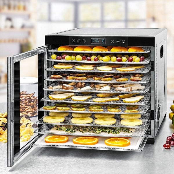 Dörrautomat DA 1050(edelstahl/schwarz, 1.100 Watt, Dörrfläche 39,4cm x 38cm pro Ebene)