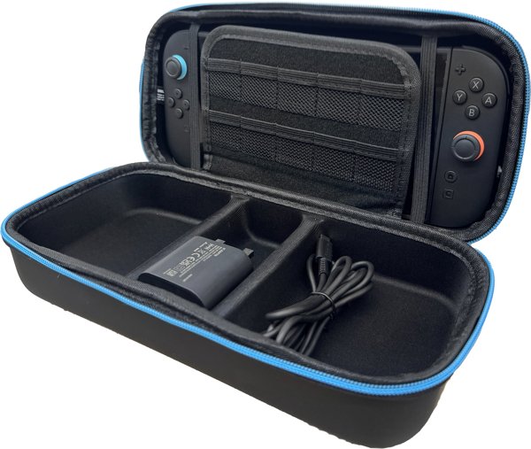 Dėklas DELTACO GAMING skirtas „Nintendo Switch 2“ su kišene įkrovikliui, laidui ir iki 10 žaidimų/ GAM-193 / 4222425
