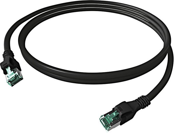 EasyLan DualBoot® PushPull Patch Cable Cat.6A (Class EA), S/FTP, RJ45 / RJ45, czarny, 7,5 m