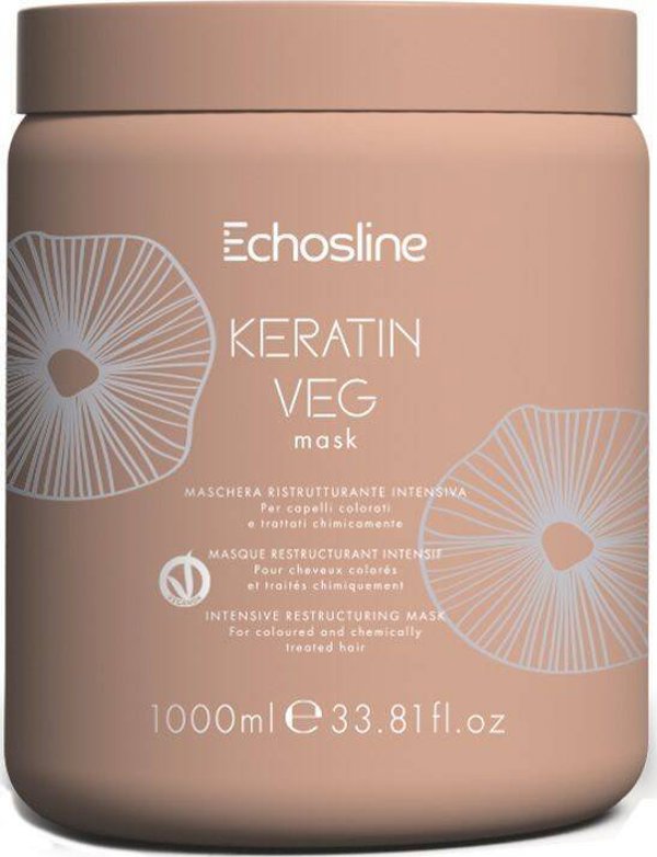Μάσκα αναγέννησης μαλλιών Echosline Echosline Keratin Veg 1000ml