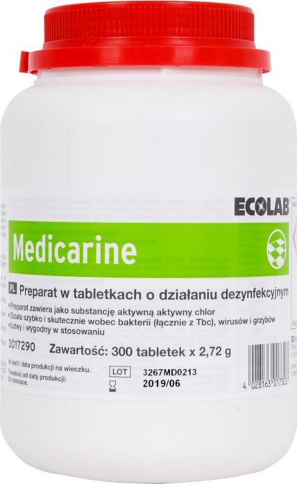 Ecolab Medicarine Απολυμαντικά Δισκία Χλωρίου, 300 Δισκία