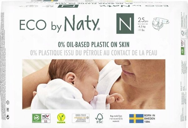 Πάνες Eco by NATY NB 0-4,5kg 25 τεμ.