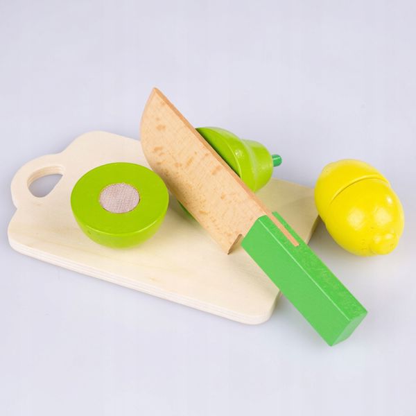 Ecotoys Drewniane owoce warzywa jedzenie do krojenia 13szt (1099)