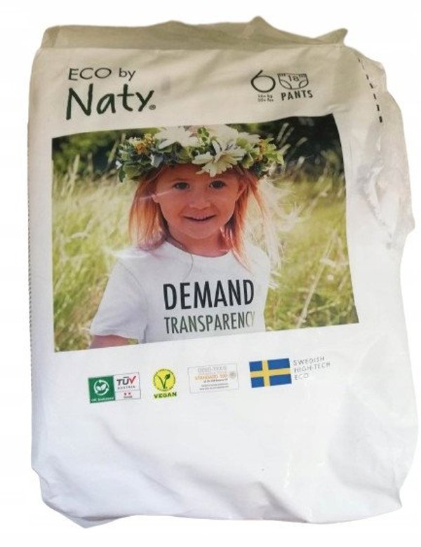 Πάνες-βρακάκια Eco by NATY 6 XL μέγεθος, 18 τεμάχια