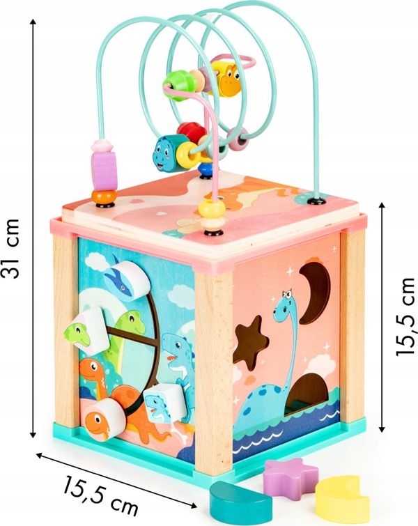 Ξύλινος εκπαιδευτικός κύβος, ταξινομητής Ecotoys mula Ecotoys
