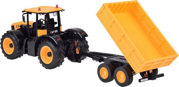 EE JCB Τρακτέρ με ρυμουλκούμενο τηλεχειριζόμενο ανατρεπόμενο Double E 1:16 RC0670