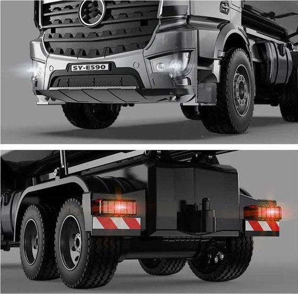 EE Mercedes Arocs ΜΕΤΑΛΙΚΟ φορτηγό ανατροπή ελεγχόμενο EE κινητή ρυμουλκούμενη 1:20 RC0667