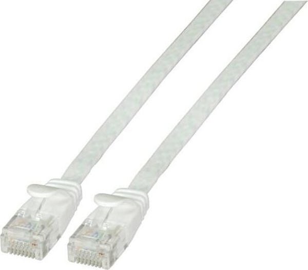 EFB RJ45 επίπεδο καλώδιο σύνδεσης U/UTP, κατηγορία 6A, PVC, 1μ, λευκό (K8107WS.1)