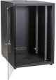 EFB 19Zoll Netzwerkschrank OFFICE SERIE 18HE 600X800 RAL9005 Schwarz IP20 komplett vormontiert und zerlegbar Glasfront 45KG Traglast