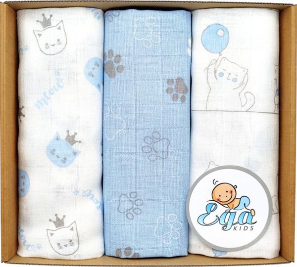 EgaKids Μεγάλες Πάνες Τετράγωνες PREMIUM 70x80cm Πολύχρωμες 3τμχ.