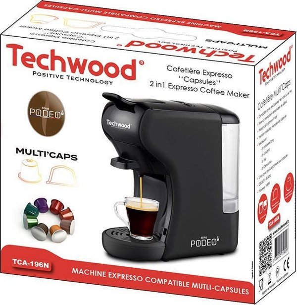 Μηχανή καφέ κάψουλας Techwood Μηχανή καφέ κάψουλας Techwood TCA-196N (μαύρο) 12521477 3760115719026