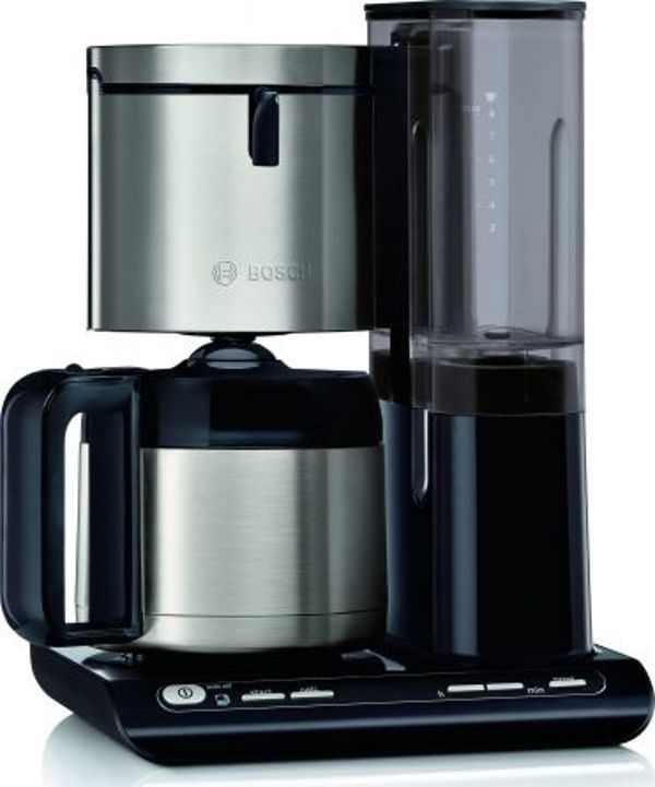 Bosch Καφετιέρα Φίλτρου 1100W με Χρονοδιακόπτη και Αποσπώμενο Δοχείο Νερού, Ανοξείδωτο/Μαύρο