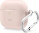 Θήκη σιλικόνης Elago για AirPods 4 με καραμπίνερ σε πουδρέ ροζ